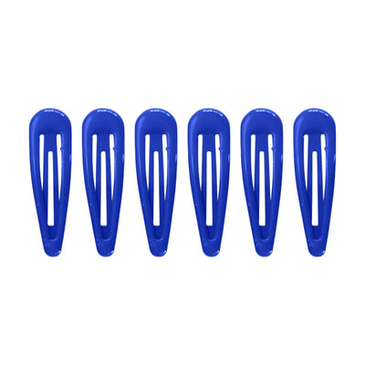 HD Novelty Hair Accessories Snap Hair Clips Bendies Sleepies 6Pcs 5CM Snap Hair Clips School Colours Hairclips Hair Accessories for Girls & Women (Royal Blue)