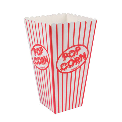 HD Novelty Retro Popcorn Boxes 10-Pack Small Red and White Containers for Film Night, Cinema, Birthday Parties, and Sleepovers