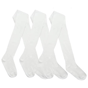 HD Novelty 3 Pairs Girls Cotton Rich Plain Tights Warm Soft Thick Formal Smart Casual Back to School Girl Tights