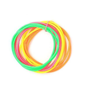 HD Novelty Pack of 12 Gummie Bracelets Bright Gummy Jelly 2.5" Rubber Bangles Shag Bands Friendship Wristbands Party Bag Fillers and 80s Fancy Dress Accessories Gummy Bangles (Black)