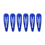 HD Novelty Hair Accessories Snap Hair Clips Bendies Sleepies 6Pcs 5CM Snap Hair Clips School Colours Hairclips Hair Accessories for Girls & Women (Royal Blue)