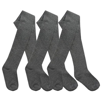 HD Novelty 3 Pairs Girls Cotton Rich Plain Tights Warm Soft Thick Formal Smart Casual Back to School Girl Tights